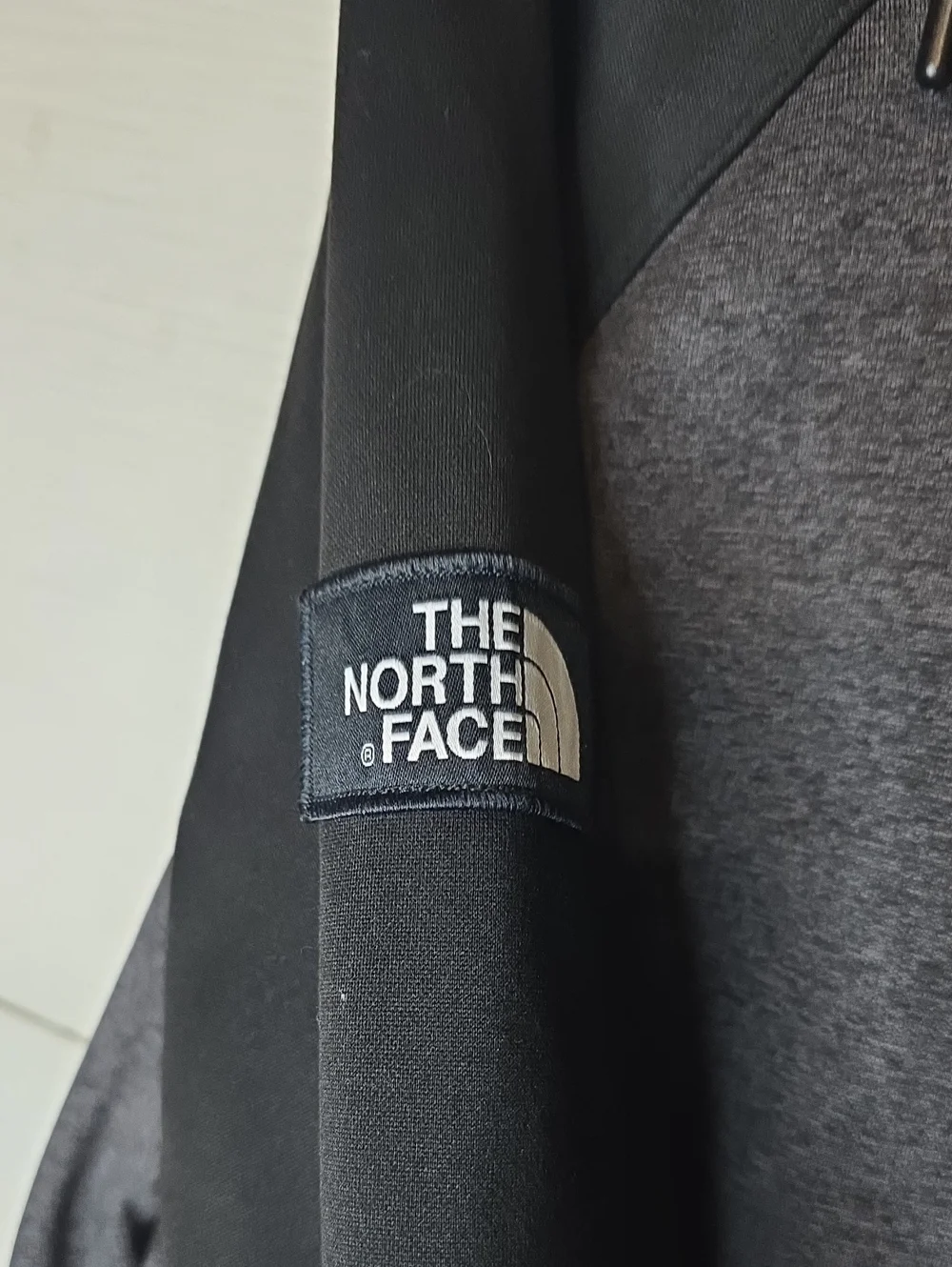 The North Face Men's Hooded Zip Sweater - Charcoal with Neon Green Accents